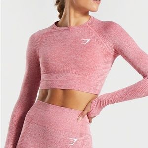 Love-sleeve Pink Gymshark crop top